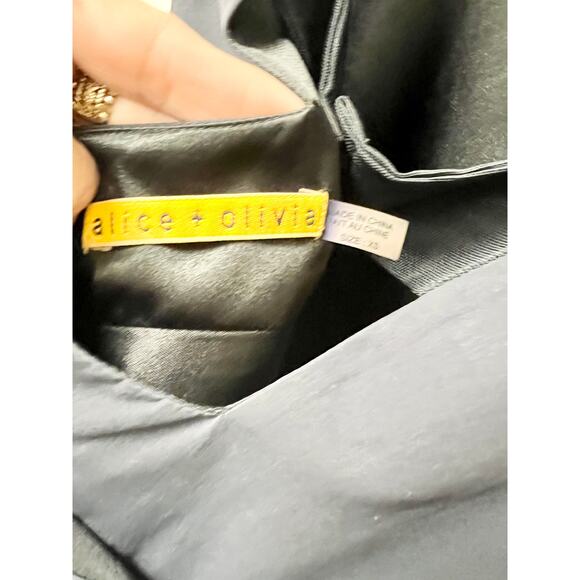 Alice + Olivia Sleeveless Open Back Sleeveless A-Line Mini Dress Black Womens XS - Picture 4 of 4